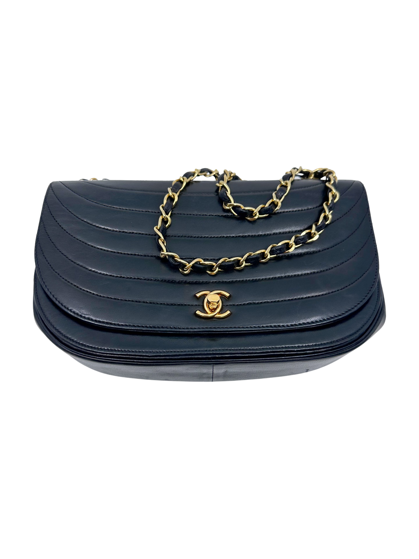 Chanel Half Moon Lambskin Leather Shoulder Bag