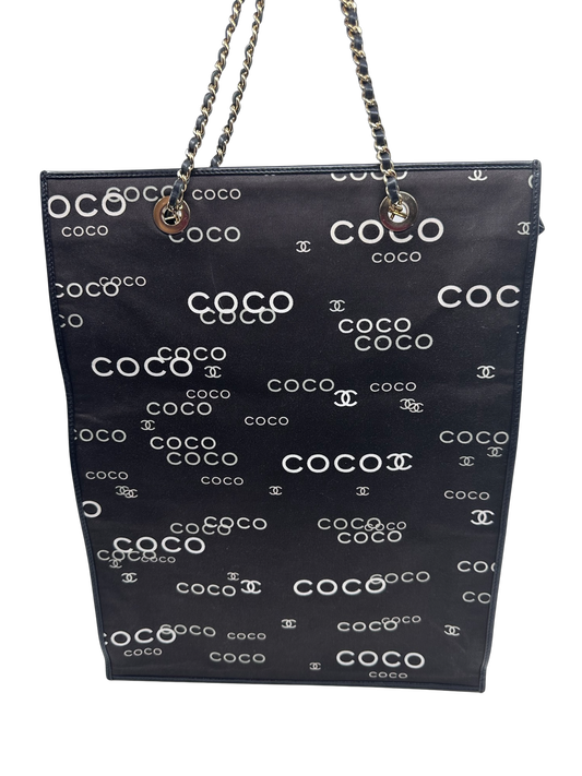 Chanel CoCo Vertical Flat Canvas Tote