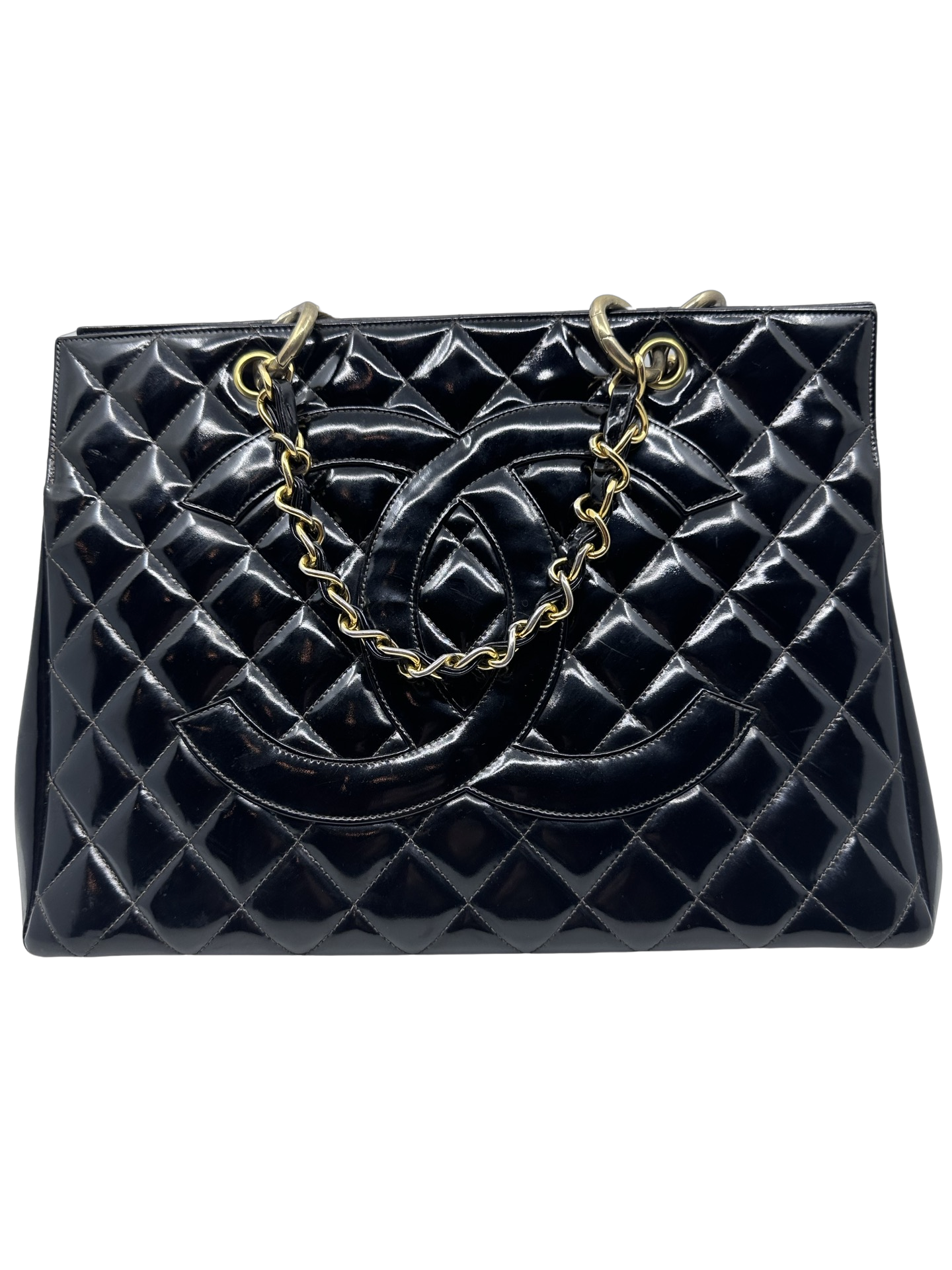 Chanel Black Patent Leather Timeless CC Tote