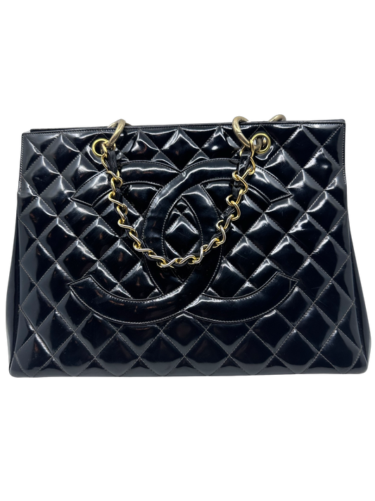 Chanel Black Patent Leather Timeless CC Tote