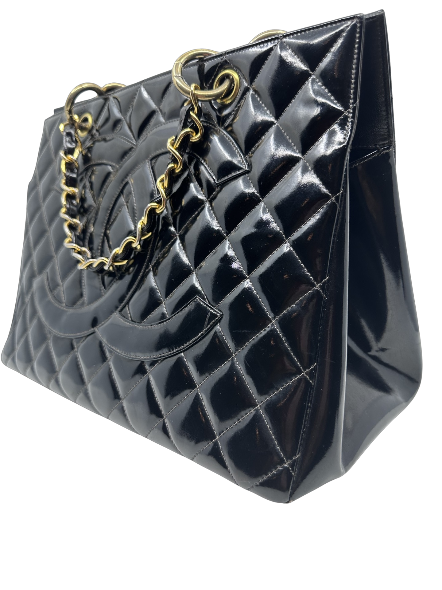 Chanel Black Patent Leather Timeless CC Tote