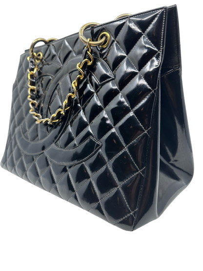 Chanel Black Patent Leather Timeless CC Tote