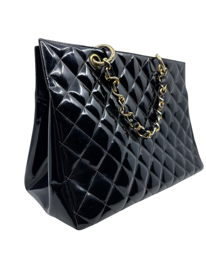 Chanel Black Patent Leather Timeless CC Tote