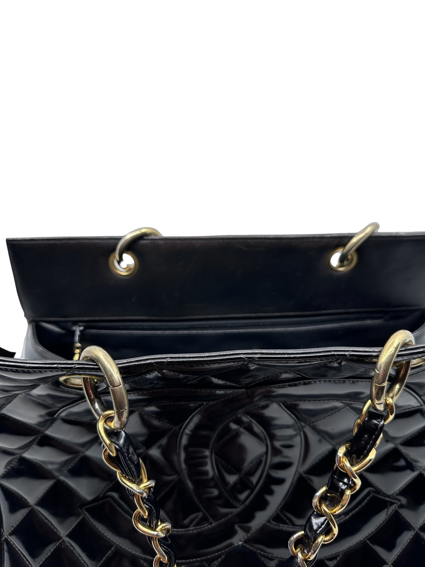 Chanel Black Patent Leather Timeless CC Tote