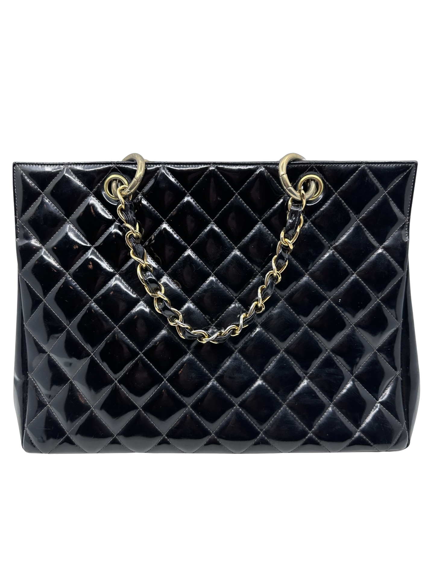 Chanel Black Patent Leather Timeless CC Tote