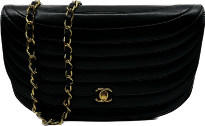 Chanel Half Moon Lambskin Leather Shoulder Bag