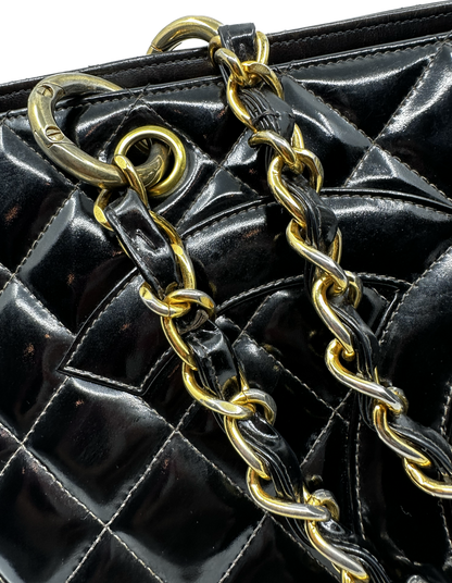 Chanel Black Patent Leather Timeless CC Tote