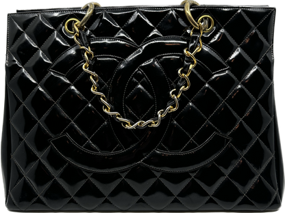 Chanel Black Patent Leather Timeless CC Tote