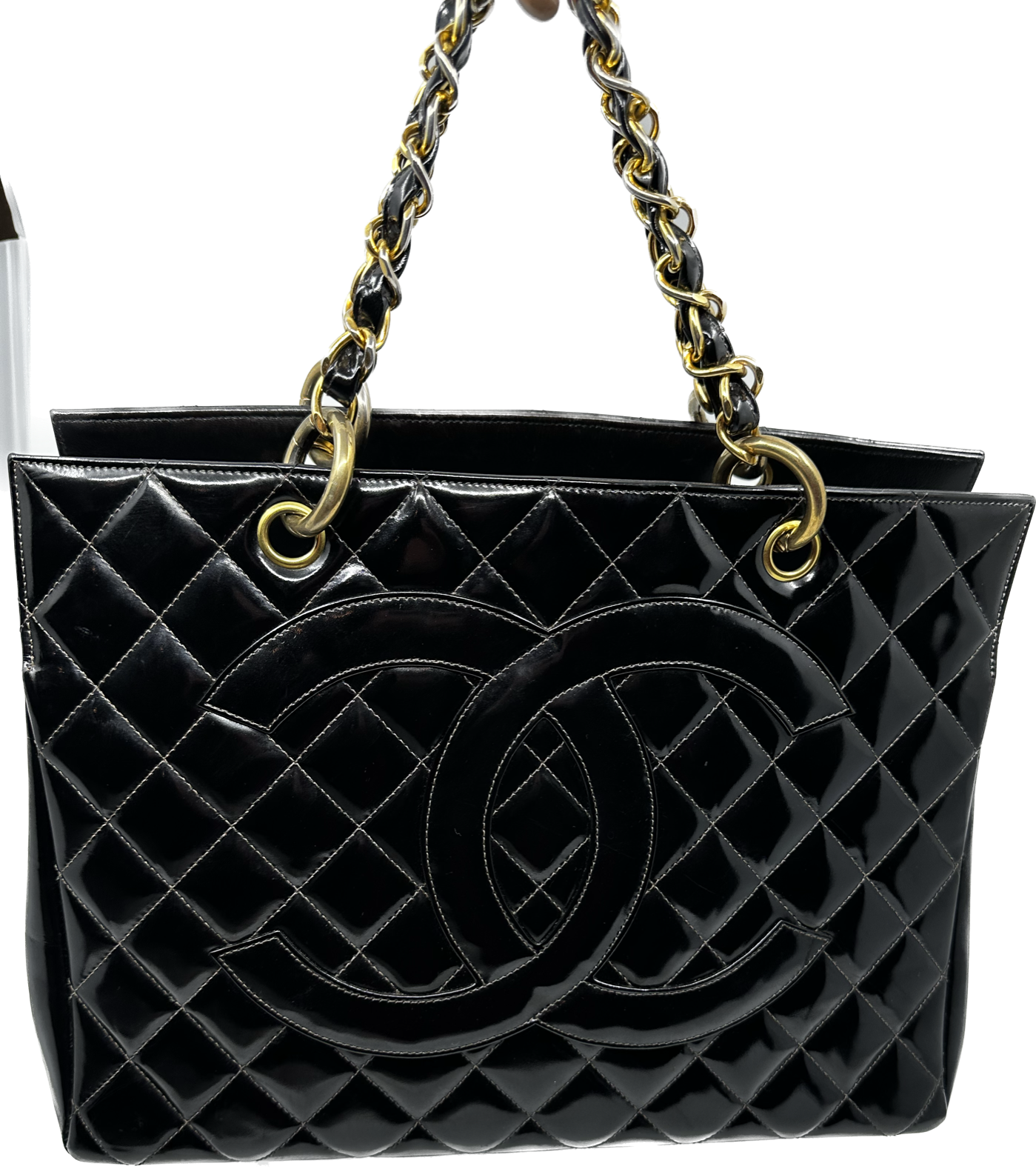 Chanel Black Patent Leather Timeless CC Tote