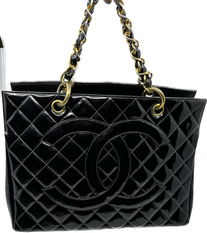 Chanel Black Patent Leather Timeless CC Tote