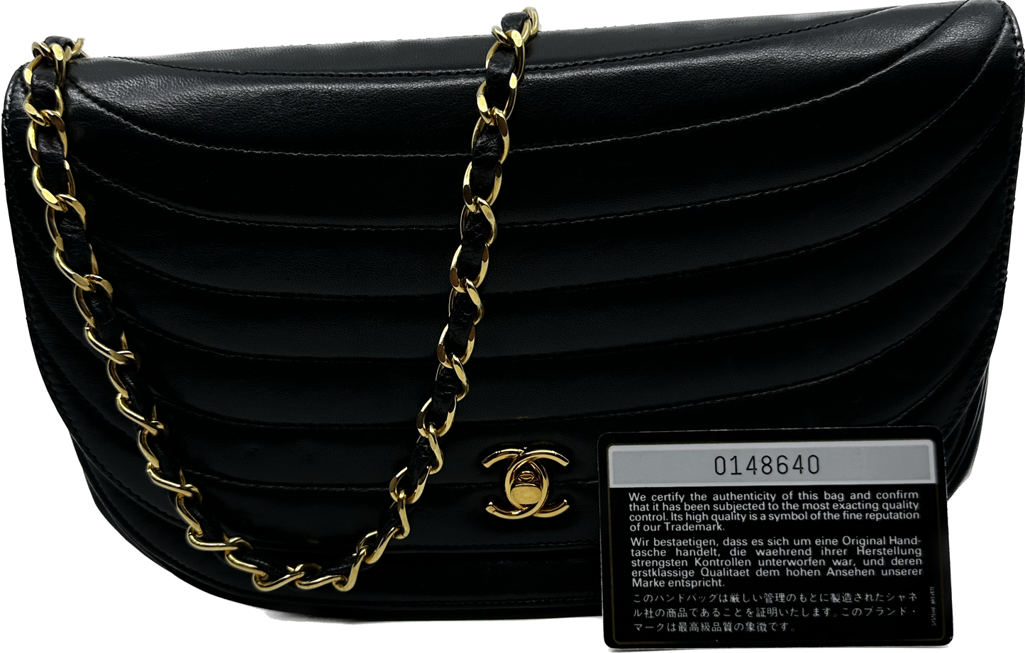 Chanel Half Moon Lambskin Leather Shoulder Bag