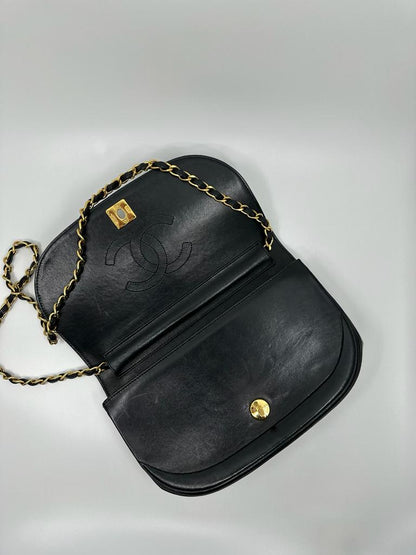 Chanel Half Moon Lambskin Leather Shoulder Bag