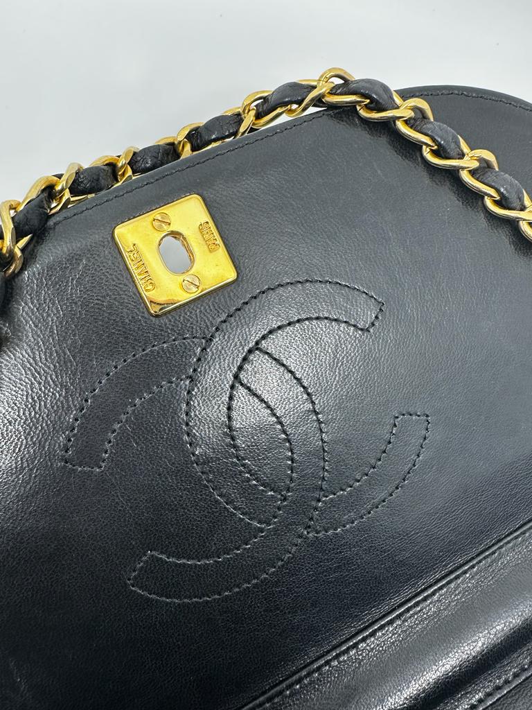 Chanel Half Moon Lambskin Leather Shoulder Bag