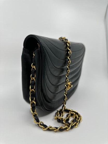 Chanel Half Moon Lambskin Leather Shoulder Bag